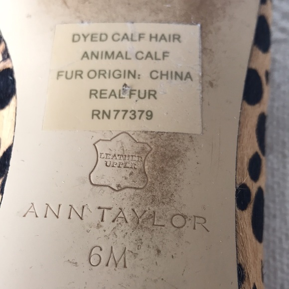 Ann Taylor Cheetah Calf Hair Round Flat Heels, SZ 6M - Picture 7 of 11